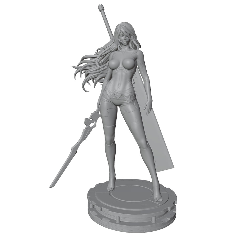 3D Printing Instructor - 1/24 Desktop-Dekoration, Modellbausatz einer Kriegerin, Kriegerin-Trainerin