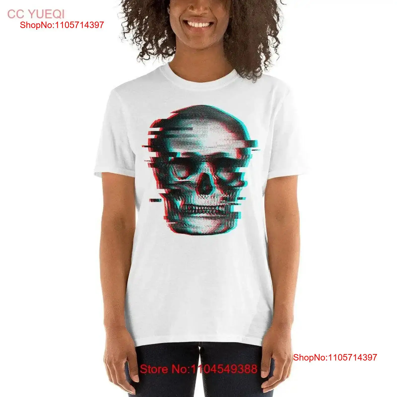 3D Printing X Ray - Glitched Skull Retro T-Shirt 3D Virtual