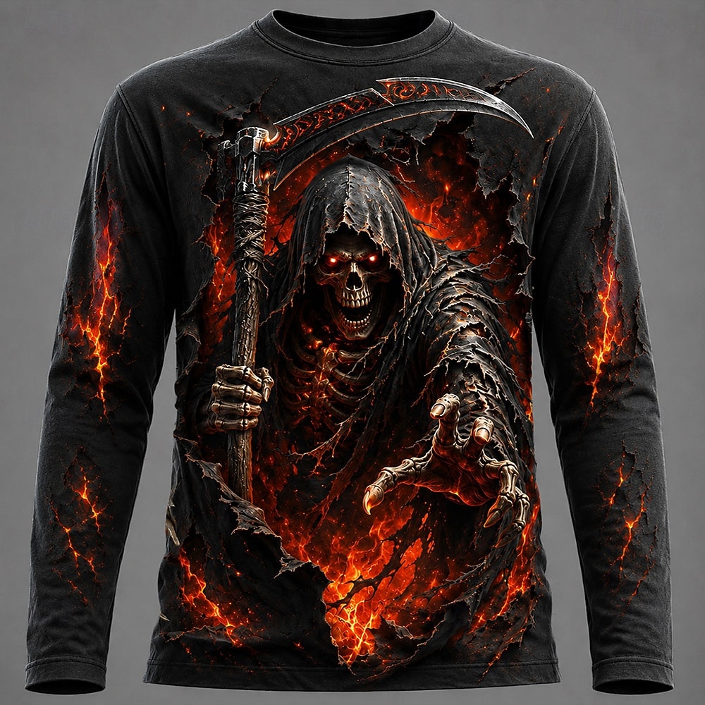3D Printing Kpop - Halloween Herren 3D Grafik Bedrucktes Langarm-T-Shirt